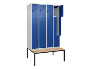 Z-garderobekast,HxBxD 2120x1200x815mm,8vak,vak B 300mm,draaigrendel - 2