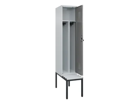 locker met bank,voor scheiding van kleding,HxBxD 2120x400x815mm,1vak