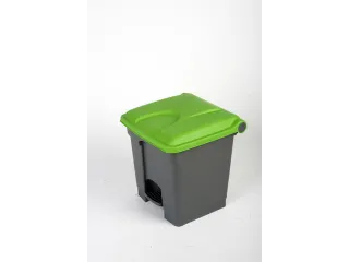 pedaalemmer,1x30l,HxBxD 435x398x410mm,romp PP grijs,deksel PP groen - 2