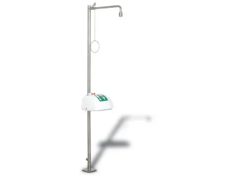 plens-/oogdouche,wasbak m. afdekking,aansluiting 1 1/4 inch binnen,RVS