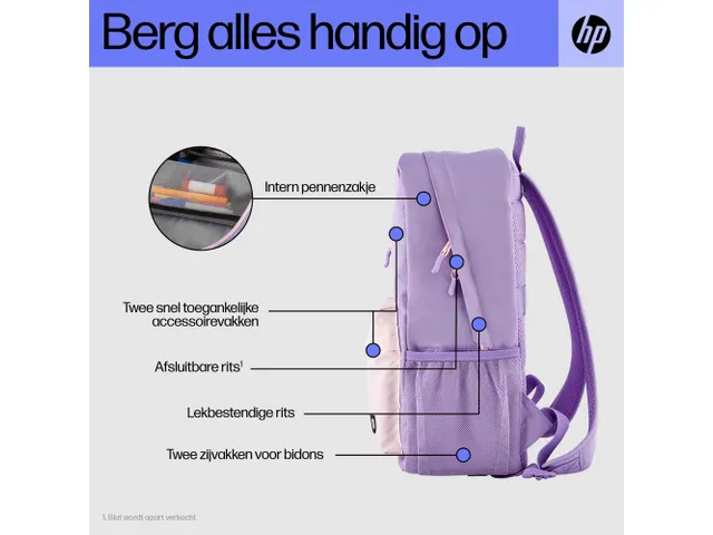 HP Campus 15.6 inch Notebook Backpack Lavendel/Roze 7J597AA