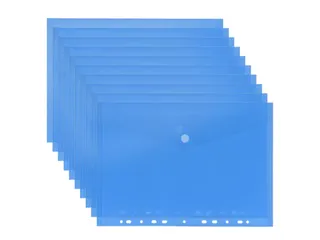 Enveloptas Velcro Sluiting A4 Geperforeerd 11-gaats Blauw 10 Stuks - 2
