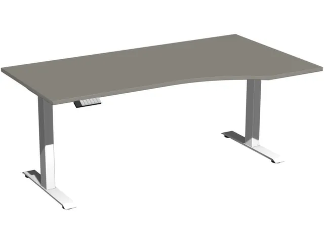 In hoogte verstelbaar bureau in vrije vorm,HxBxD 630-1280x1800x1000mm