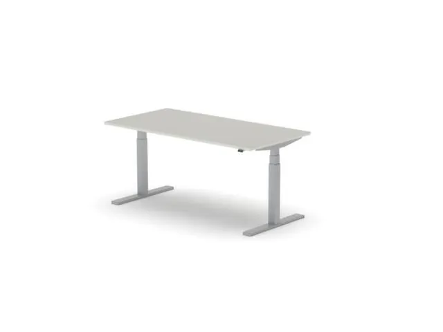 Elektrisch ihv bureau,HxBxD 650-1310x1600x800mm,blad lichtgrijs