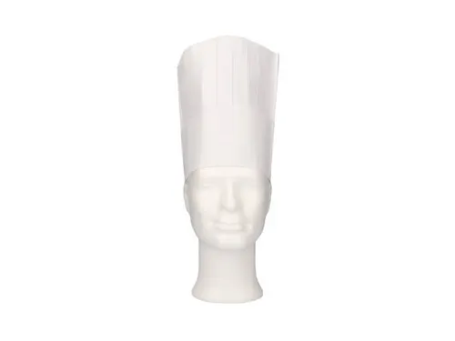 Koksmuts Classic papier 25cm wit met kroon en zweetband 250 Stuks