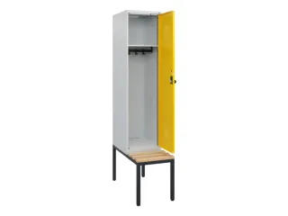 locker met bank,HxBxD 1950x400x815mm,1vak,vak B 400mm,draaigrendel - 1