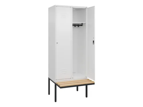locker met bank,HxBxD 2120x800x815mm,2vak,vak B 400mm,cil.-slot
