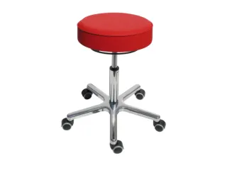 Draaikruk met Wielen 460-590mm Zitting Kunstleer Rood Aluminium - 3