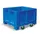 Stapelcontainer Pe 760x1200x1000mm 610 liter 4 Zwenkwielen Blauw