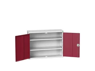 wandkast 800x1050x350mm 2xStalen bodem sokkel Ral 7035 front Ral 3004 - 1