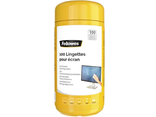 Reinigingsdoekjes Fellowes beeldscherm dispenser 100 stuks