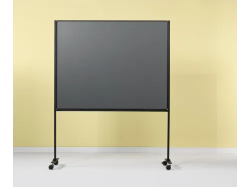 Verrijdbaar Workboard 120x150cm grijs emaille krijt zwart profiel