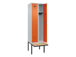 locker met bank,HxBxD 2120x600x815mm,2vak,vak B 300mm,cilinderslot - 1