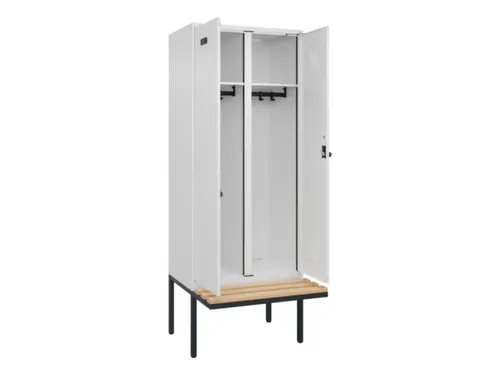 locker met bank,voor scheiding van kleding,HxBxD 2120x800x815mm,2vak