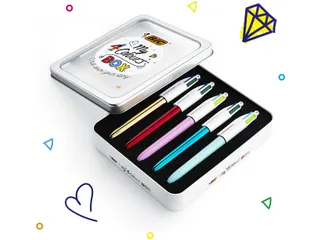 Balpen Bic 4kleuren My Bic medium assorti blik à 5 stuks - 4