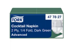 Tork 477827 Cocktailservet Advanced Donkergroen 24x24cm