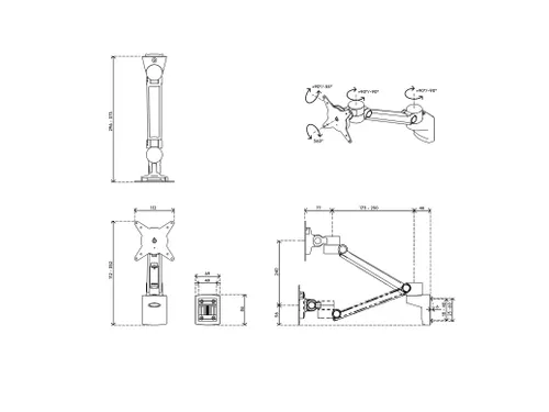 ViewLite Plus Monitorarm 512 Rail Systeem 1 Scherm