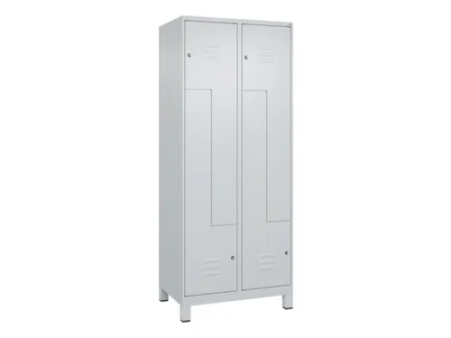 Z-garderobekast,HxBxD 1950x800x500mm,vak B 200/400mm,cil.-slot,voeten