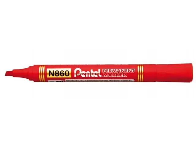 Pentel N860-B Permanent marker Beitelpunt 4,5mm Rood