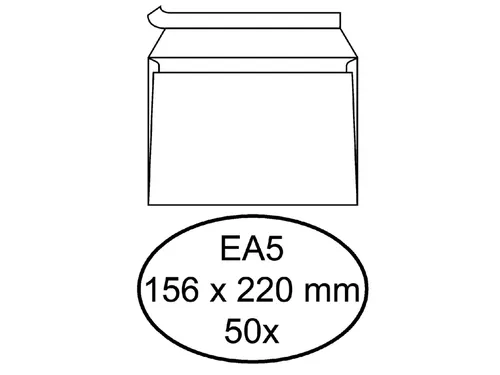 Envelop Hermes Bank Ea5 156x220mm 80gr 50st Wit Zelfklevend