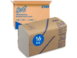 Handdoek Scott m-vouw 1laags 20.3x24cm wit 16x250stuks 3749