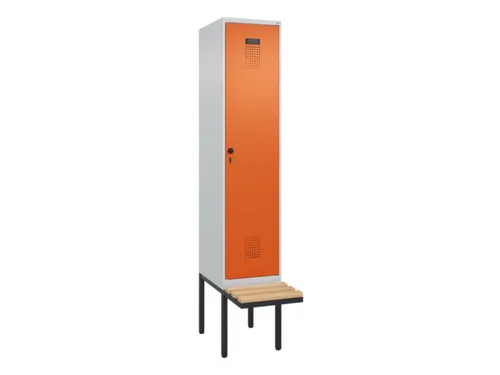 locker met bank,HxBxD 2120x400x815mm,1vak,vak B 400mm,draaigrendel