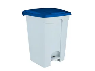 Contitop,afvalbak met pedaal 70L wit/blauw/ PU: 3 - 1