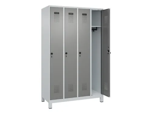locker,HxBxD 1950x1200x500mm,4vak,vak B 300mm,draaigrendel,voeten