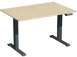 Elektrisch ihv bureau,HxBxD 630-1280x1200x800mm,blad esdoorn