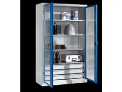 werkplaatskast HxBxD 1950x1200x500mm 4xStalen bodem 3laden slot