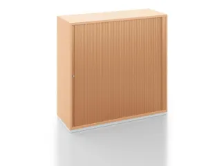 Jaloeziedeurkast 1200x1200x450mm Sokkel Kleur Aluzilver Decor Beuken - 2