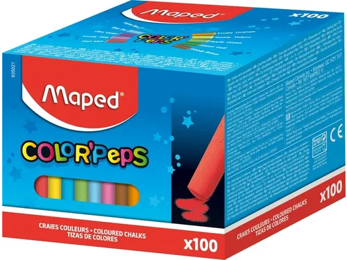 Schoolbordkrijt Maped Color'Peps doos à 100 stuks assorti