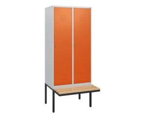 locker met bank,HxBxD 1950x800x815mm,2vak,vak B 400mm,cil.-slot - 1