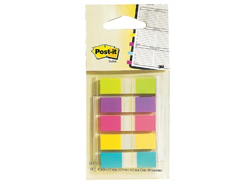 Indextabs 3M Post-it 6835 11.9x43.1mm assorti