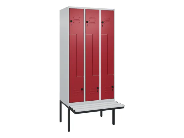 Z-garderobekast,HxBxD 2120x900x815mm,6vak,vak B 300mm,draaigrendel