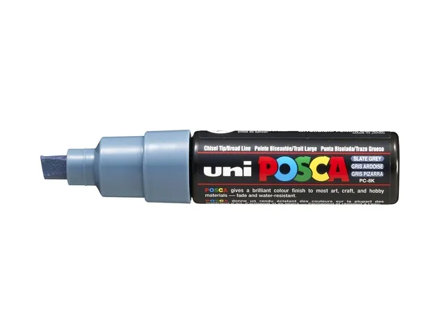 Verfstift Posca PC8K Brede punt 8mm schuin leisteengrijs
