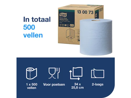 Tork 130073 Heavy-duty Paper Combirol Blauw 2-laags poetspapier