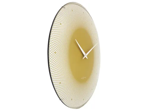 Wandklok Nextime dia 50cm bolvormig glas geel kunststof Deep