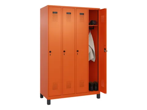 locker,HxBxD 1950x1200x500mm,4vak,vak B 300mm,draaigrendel,voeten