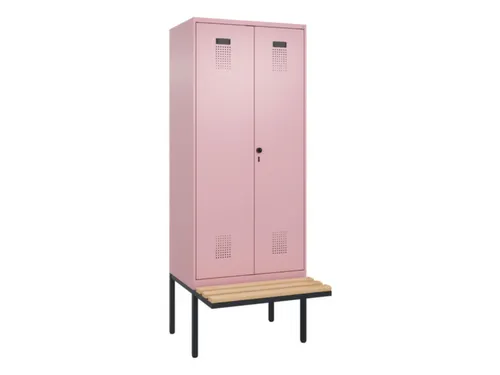 locker met bank,voor scheiding van kleding,HxBxD 2120x800x815mm,2vak