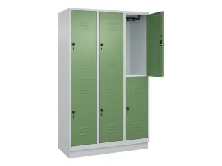 dubbeldekse locker,HxBxD 1950x1200x500mm,3x2vak.,vak B 400mm - 2