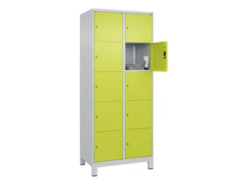 lockerkast,HxBxD 1950x800x500mm,2x5vakken,vak B 400mm,cil.-slot,voeten