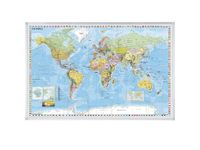 Landkaartbord Wereld 138x88cm Pin