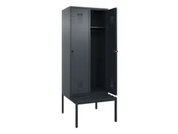 locker met bank,HxBxD 2120x800x815mm,2vak,vak B 400mm,draaigrendel