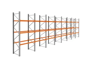 palletstelling,basis+7xaanbouw,HxBxD 3990x15500x1100mm,vakl. 3000kg - 1