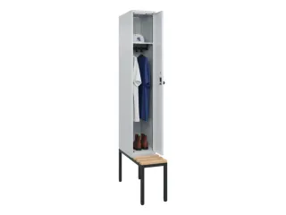 locker met bank,HxBxD 2120x300x815mm,1vak,vak B 300mm,draaigrendel - 1