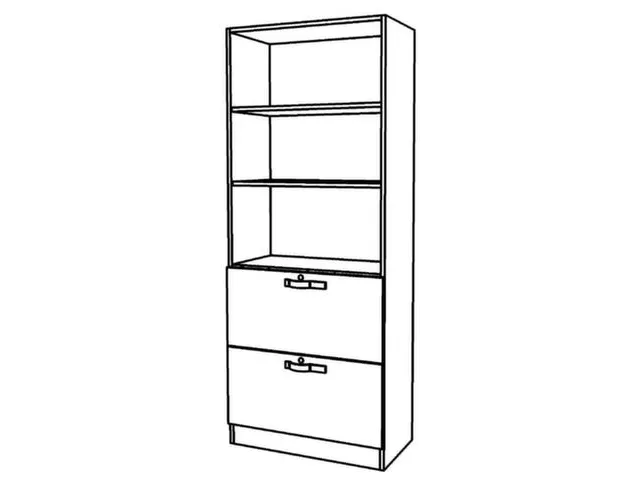 Armoire mixte 3tablettes 3niveaux classeurs 2tiroirs pour DS poignée