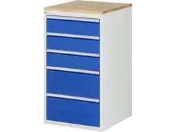 ladekast 1035x580x650mm 5laden cilinderslot RAL7035 RAL5010 beuken