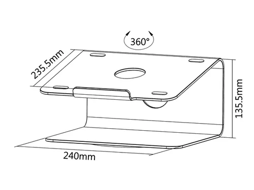 Laptopstandaard NSLS050 Draaibaar Zilver