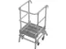 escalier mobile,roulant,estrade H 0,5m,2marches a. revêtement R13,alu